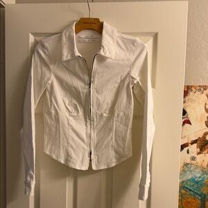 Silence + Noice White Zip Jacket